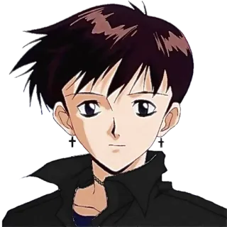 😐 Shinji Ikari Neon Genesis Evangelion Anime, Charakter, Manga, Fanart, Fernsehen, Kunst telegram sticker
