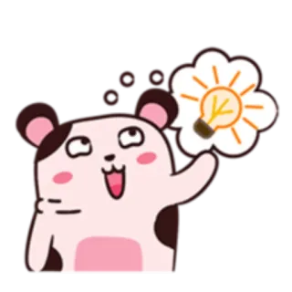 💡 dessin animé, animal, idée, ampoule, mignon, hamster whatsapp sticker