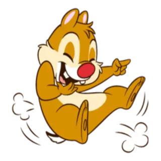 😆 Chip chipmunk, cartoon, disney, laughing, pointing telegram sticker