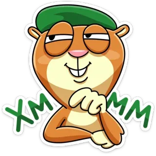 🤔 XMMMM animale, cartone animato, criceto, divertente, carino, soddisfatto, pensieroso telegram sticker
