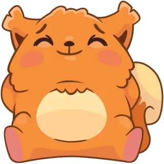 😏 สัตว์, น่ารัก, สีส้ม, หมา, การ์ตูน, สติกเกอร์ telegram sticker