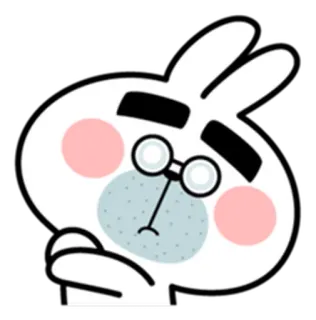 😕 lapin, dessin animé, mignon, animal, illustration telegram sticker