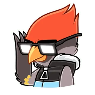 🤓 Vogel, Cartoon, Brille, Jacke, Aufkleber, Figur telegram sticker