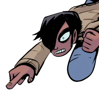 👈 cartoon, anime, finger, pointing telegram sticker