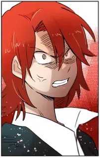 😡 enojado, pelo rojo, dibujos animados, anime, manga, expresión telegram sticker