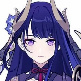 👾 Raiden Shogun Genshin Impact Anime, Jeu vidéo, Genshin Impact, Raiden Shogun, Personnage, Femme, Cheveux violets telegram sticker