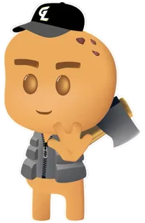 🔧 personaggio dei cartoni animati, ascia, taglialegna, giacca, cappello telegram sticker