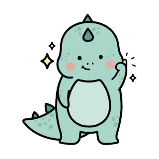 🥴 dinosaur, cute, sparkle, cartoon, middle finger telegram sticker