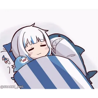 😴 Gawr Gura Hololive zzz whatsapp sticker