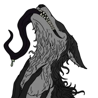 😝 monster, creature, horror, wolf, teeth, tongue telegram sticker
