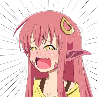 🐍 anime, chica, monstruo, llorando, kawaii, lindo, avergonzado telegram sticker
