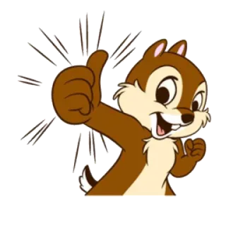 👍 Chip Ardilla listada, Dibujos animados, Disney, Pulgar arriba, Lindo, Animal, Personaje telegram sticker