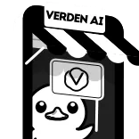 🤩 VERDEN AI duck, verden, AI, logo, cartoon, sticker whatsapp sticker