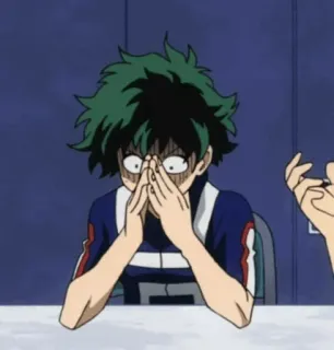 🔥 Izuku Midoriya My Hero Academia Anime, My Hero Academia, Izuku Midoriya, Deku, Impactado, Molesto, Personaje de anime whatsapp sticker