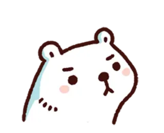 😠 urso, desenho animado, animal, fofo, urso branco, adesivo whatsapp sticker