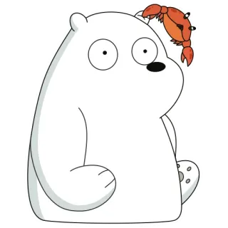🦀 Ice Bear We Bare Bears oso polar, we bare bears, oso, cangrejo, dibujos animados, animal telegram sticker