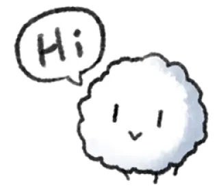 🤔 Hi cześć, powitanie, słodki, chmura telegram sticker