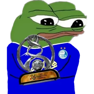 💙 Pepe the Frog AFC CHAMPIONS LEAGUE Pepe, Meme, Katak, Penghargaan, Juara, Liga Champions AFC, Sedih, Esteghlal whatsapp sticker