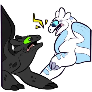 😱 Toothless How to Train Your Dragon dragon, Krokmou, Furie Éclair, dessin animé, animation, fantaisie telegram sticker