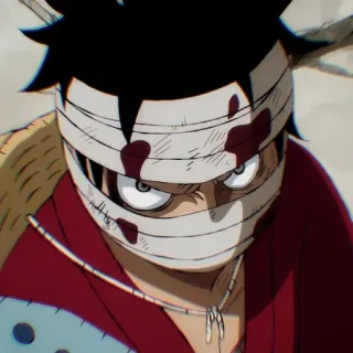 ➕ Luffy One Piece Anime, Manga, Sangre, Herido, Serio, Luchador, One Piece whatsapp sticker
