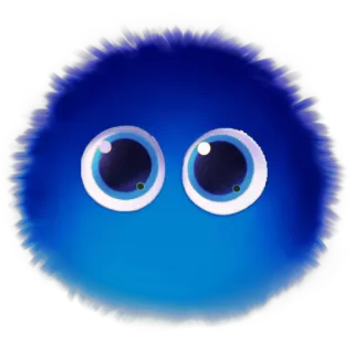 💙 lindo, azul, esponjoso, mancha, ojos, dibujos animados, personaje telegram sticker