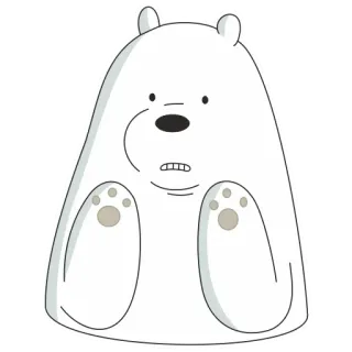 🙊 Ice Bear We Bare Bears белый медведь, мы обычные медведи, мультфильм, медведь, милый telegram sticker