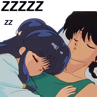 😴 Anime, Pareja, Durmiendo, Romance, Amor whatsapp sticker