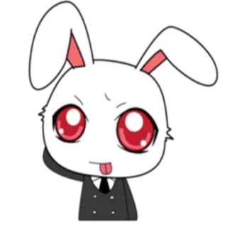 😋 兔子, 卡通, 角色, 动物, 可爱, 白兔 whatsapp sticker