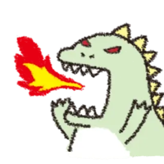 🤬 monstruo, dinosaurio, dragón, dibujos animados, fuego, lindo telegram sticker