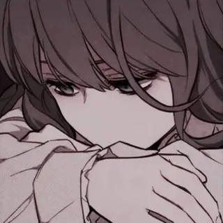 ✖️ anime, girl, sad, manga, character, portrait whatsapp sticker