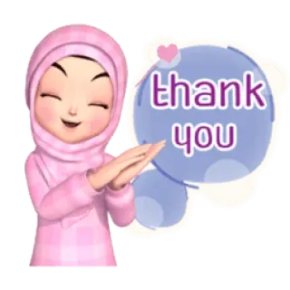 ✳️ thank you 谢谢, 头巾, 女孩, 可爱, 卡通, 贴纸 telegram sticker