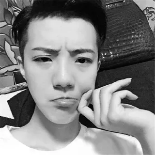 🌌 人物, 顔, ポートレート, 表情, モノクロ telegram sticker