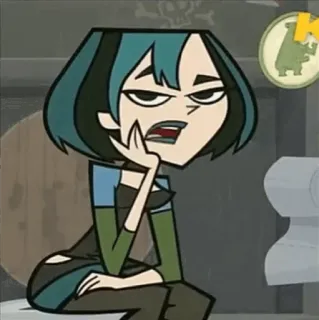 😒 Gwen Total Drama Island мультфильм, мультсериал, сериал, подросток telegram sticker