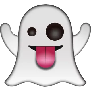 👻 призрак, эмодзи, милый, жуткий, хэллоуин, мультфильм telegram sticker