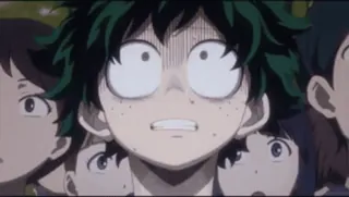 😰 Izuku Midoriya My Hero Academia Anime, Manga, Izuku Midoriya, My Hero Academia, przestraszony telegram sticker