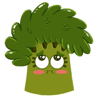 🤢 broccoli, vegetable, cute, kawaii, sticker, food, green telegram sticker