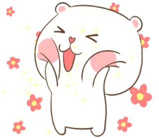 🐽 fofo, urso, brilhos, flor telegram sticker