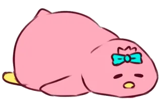 😪 pink, cute, bird, lazy, cartoon, kawaii telegram sticker