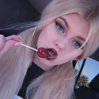 🔥 Frau, Lutscher, Schönheit, Porträt, Make-up, Blond, Person, weiblich telegram sticker