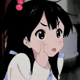 😜 Anime, Fille, Doigt d'honneur, Offensant, Dessin animé telegram sticker