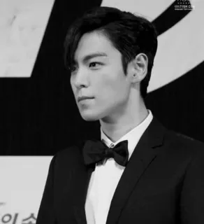 🏴 man, suit, bow tie, portrait, k-pop telegram sticker