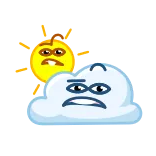 🤨 sole, nuvola, meteo, cartoni animati, felice, sorriso telegram sticker