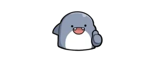 🦈 Requin, Dessin animé, Mignon, Pouce levé, Animal, Créature marine, Blobshark telegram sticker