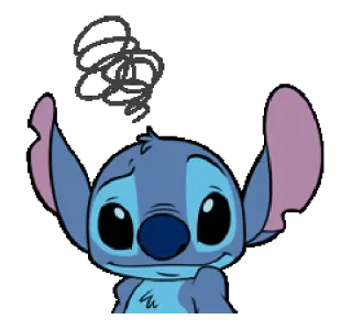 😁 Stitch Lilo & Stitch disney, dessin animé, alien, mignon, stitch, inquiet whatsapp sticker