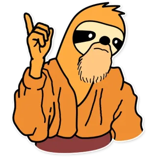 👆 ленивец, животное, мультфильм, палец, поза, милый whatsapp sticker