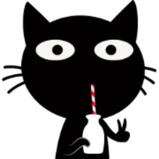 ✌ milk, drink, eyes, cartoon, beverage, straw telegram sticker