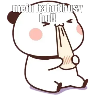 🤸‍♀ mein bahut busy hu!! panda, occupé, dessin animé, mignon, indien, hindi whatsapp sticker