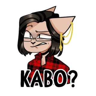 ❗️ KABO? 漫画, 質問, 猫耳, 困惑, ステッカー whatsapp sticker
