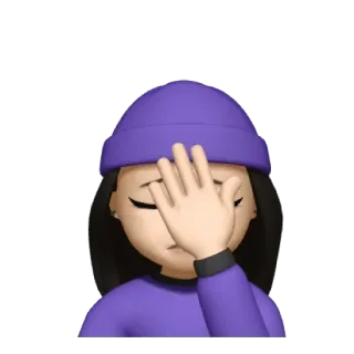 💜 Emoji, Facepalm, Arrependimento, Decepção, Irritação telegram sticker