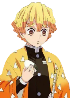 🎭 Zenitsu Agatsuma Demon Slayer anime, demon slayer, zenitsu, character, sword, manga whatsapp sticker